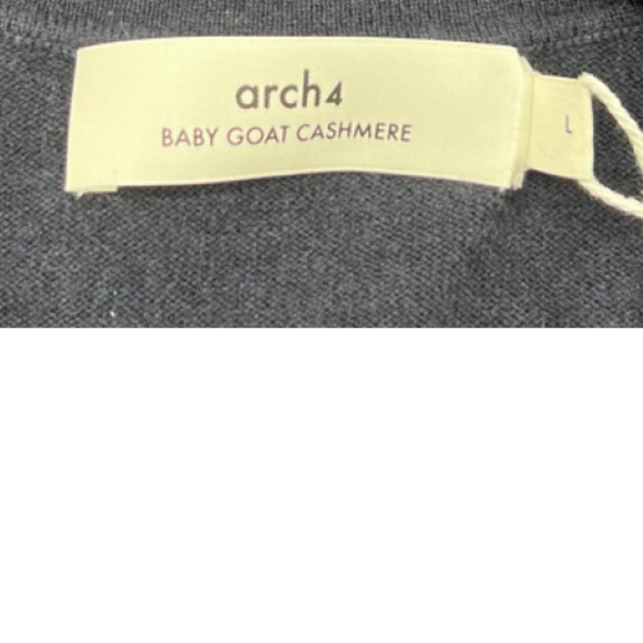 Arch4 Men's 'Swansea' Navy Baby Goat Cashmere Long Sleeve Polo Sweater sz L - Picture 4 of 5